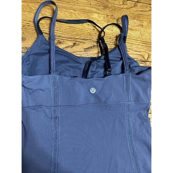 𝅺LULULEMON CENTERED POSE Tank Top Coal Gray Space Dye size  6 Yoga Dance Gym - Picture 5 of 6